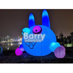 China Outdoor Christmas Lovely Inflatable Rabbit Lighting Balloon For Advertisement supplier