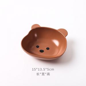 Cat bowl ceramic dog bowl bear bowl cute anti-overturning cat plate rice bowl cat food bowl