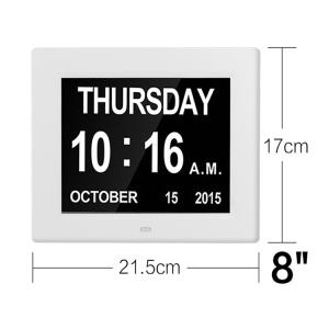8 da mesa video do diodo emissor de luz Digital do cartão do folheto da polegada adaptador branco eletrônico do pulso de disparo de dia Color/UL do alarme do calendário perpétuo/l extra