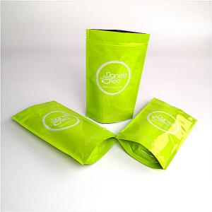 China Custom Printed Recyclable Kraft Paper Bag Green Tea Packaging SGS / FDA Approval supplier