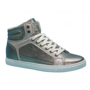 Silver color shining high cut skate shoe of men,amazing