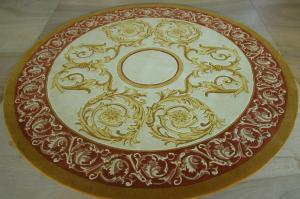 China Patternned Handmade New Zealand Wool Carpets , Round Area Rugs Contemporary on sale 