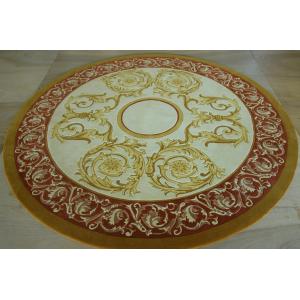 China Patternned Handmade New Zealand Wool Carpets , Round Area Rugs Contemporary wholesale