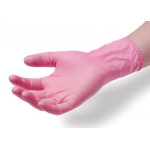 Gants jetables libres de vinyle de PVC de main de latex jetable transparent rose de gants