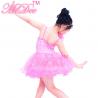 Floral Ruffle Ballet Dance Costumes Curling Hem Dress Back Cross Straps