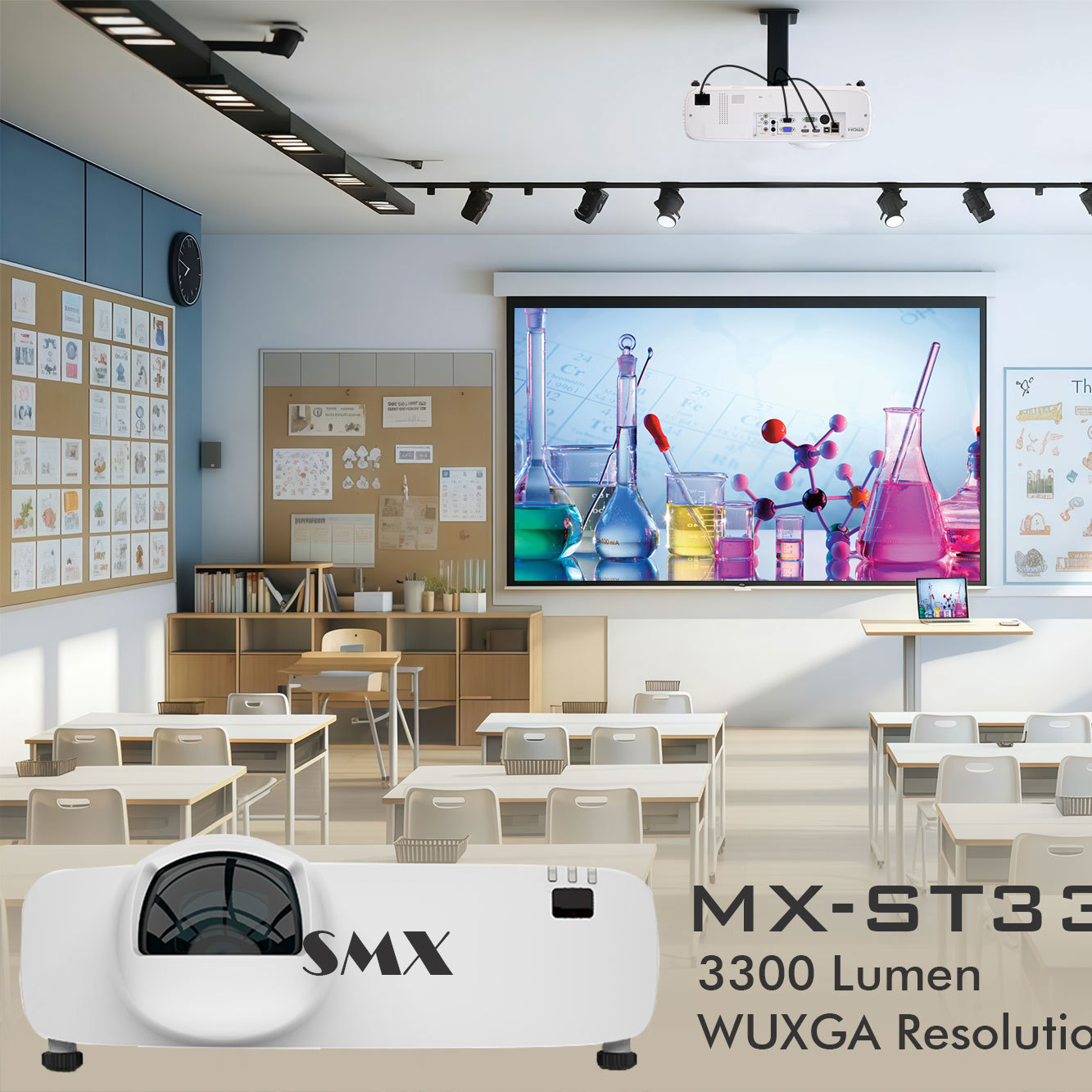 Proyector láser de alcance corto Full HD de 3300 lúmenes para el aula