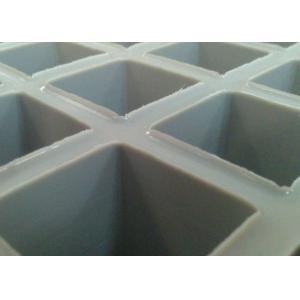 China Square Mesh Plastic Floor Grating Grey Color Fire Resistance Material supplier