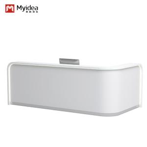 China Texture Artificial Stone Countertop Front Desk Company Hotel Reception Desk Service Desk Simple Modern And Stylish Curved Counter wholesale