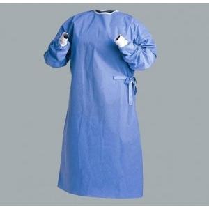 Anti Bacterial Blue Sterile Surgical Gowns  , Cloth Surgical Gowns With 4 Waist Belts