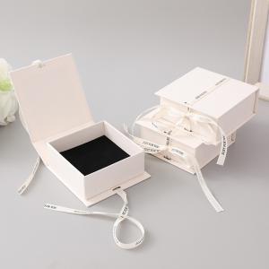 NECKLACES Custom Made Closure Lid Eco Cardboard Foldable Small Jewelry Gift Paper Box With Ribbon