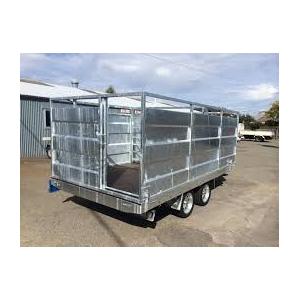 Utility 8x5 Tandem Trailer With Cage , Cattle Stock Trailers Heavy Duty