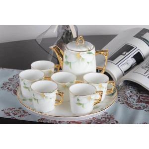 Healthy 6oz Cup 14cm Spoon Handcrafted Antique Porcelain Tea Sets