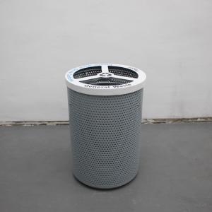 China Perforated Metal Recycle Waste Bin , 3 Compartment Garbage Can For Patio Outdoor supplier