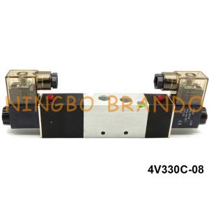 4V330C-08 Airtac Type Pneumatic Solenoid Valve 1/4'' 5/3 Way 24VDC