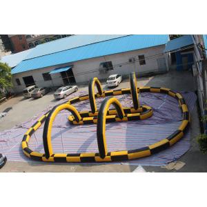 Fireproof Material Inflatable Race Track For Karting Yellow & Black