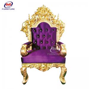 Modern Royal Gold Purple King Lion Throne Chair Sofa For Wedding