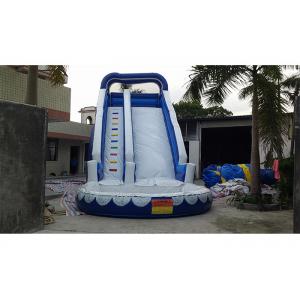 China tobogán acuático inflable gigante azul de Commercia del patio de los adultos y de los niños del PVC de 0.55m m para el partido supplier