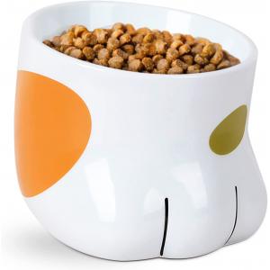 Raised Ceramic Food Water Bowl ABS For Cat Reduce Neck Burden