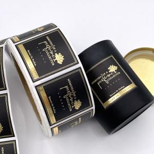 China 65mm Black Plastic Sticker Label Custom Packaging For Candle Fragrance supplier