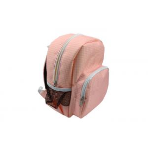 China 600D Polyester Zipper Backpack Light Pink Backpack For School supplier