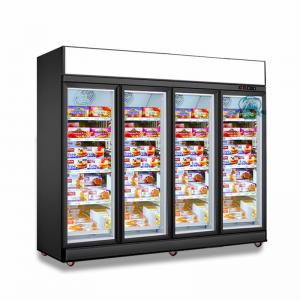 China R290 Commercial Refrigerator Freezer Auto Defrost Glass Door Upright Freezer Showcase wholesale