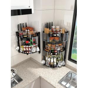 China SS201 Kitchen Corner Shelf 3 Tier Spice Rack Organizer Bathroom Storage Space Saving supplier