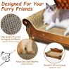 China Luxury Cardboard Cat Scratcher Sofa Bed, Couch Shaped Scratching Board, Cat Scratch Lounge with Catnip, Large Brown wholesale