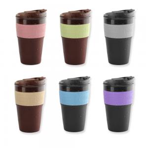 China 350ml Heat Resistant Silicone Foldable Coffee Cups With Lid supplier
