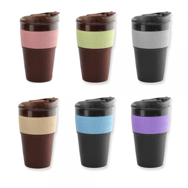350ml Heat Resistant Silicone Foldable Coffee Cups With Lid