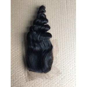 130 Density Indian Remy Hair  Loose Wave Lace Closure Free Style