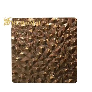 China JIS Embossed Stainless Steel Sheet Rose Gold Plating 3D Decorate SS Plate 4x8 0.65mm Thk supplier