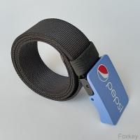 China Souvenir Plastic POM Belt Buckle Adjustable Midsize With Nylon Webbing Logo Print on sale