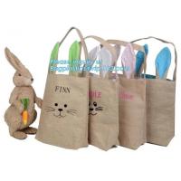 China burlap easter tote, bunny ear kid Jute Shopping Bag With Leather Handles,cambric bag,Custom logo jute tote shopping bag on sale