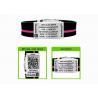 Black band pink line silicone children ID bands with emergency id tags