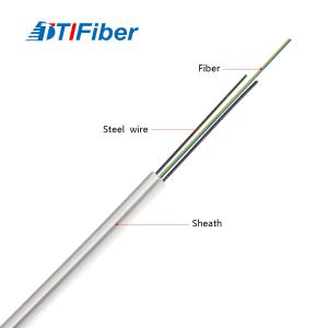 China Steel Strength Fiber Optic FTTH Drop Wire Cable G657A SM 2 Fibers GJXH White supplier