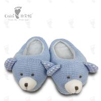 China Stuffed Plush Baby Shoes 8cm PP Cotton Warm Bear Blue Head Newborn Shoes on sale