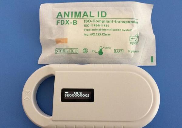 High Frequency Animal Cat Tracker Microchip , Found Pet Microchip With Glass Tags