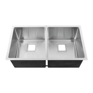 China Durable Undermount Stainless Steel Kitchen Sink With Pretty Square Drain Hole wholesale