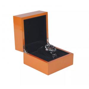 High Glossy Wrist Watch Packaging Box Hinge Metal Wooden Watch Case