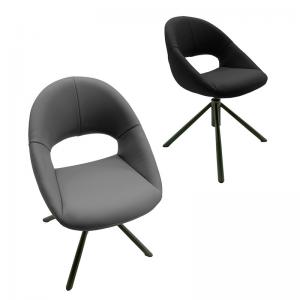Elegant Modern Style Modern Swivel Dining Chairs 360° Revolving Silicone Leather