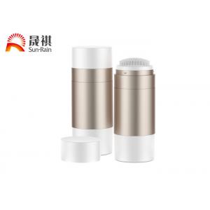 China Empty AS 50g PET Bottle Container Round Deodorant Bottle With Sponge Brush supplier