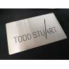 China Custom 89x54x0.8mm Silver Brushed Laser Cut Logo Engraved Metal Business Card wholesale