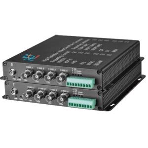 AHD/TVI/CVI to fiber converter 4-Ch video 1080P with data