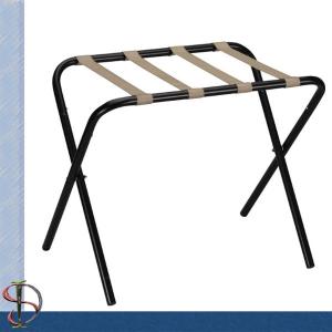 China Bedroom Luggage Stand / Folding Round Tube Luggage Rack / Hotel Black Luggage Rack / Folding Straight Leg with 4 Str supplier