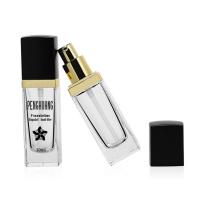 China Square 30ml Clear Liquid Foundation Bottles Cream Emulsion Container on sale