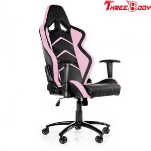 China Black And Pink Racing Gaming Chair With Adjustable Neckrest And Lumbar Support supplier