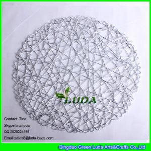 LUDA round paper table mat hollow golden paper straw table placemats