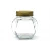Glass Jam Bottle Hexagon Glass Honey Jars With Twist Off Golden Lid