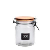 China Baking Empty Glass Jars 750ML Glass Canisters With Bamboo Lids on sale