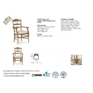 China Classcial Ladder Back Dining Chairs With Armrest , Dining Room Side Chairs supplier